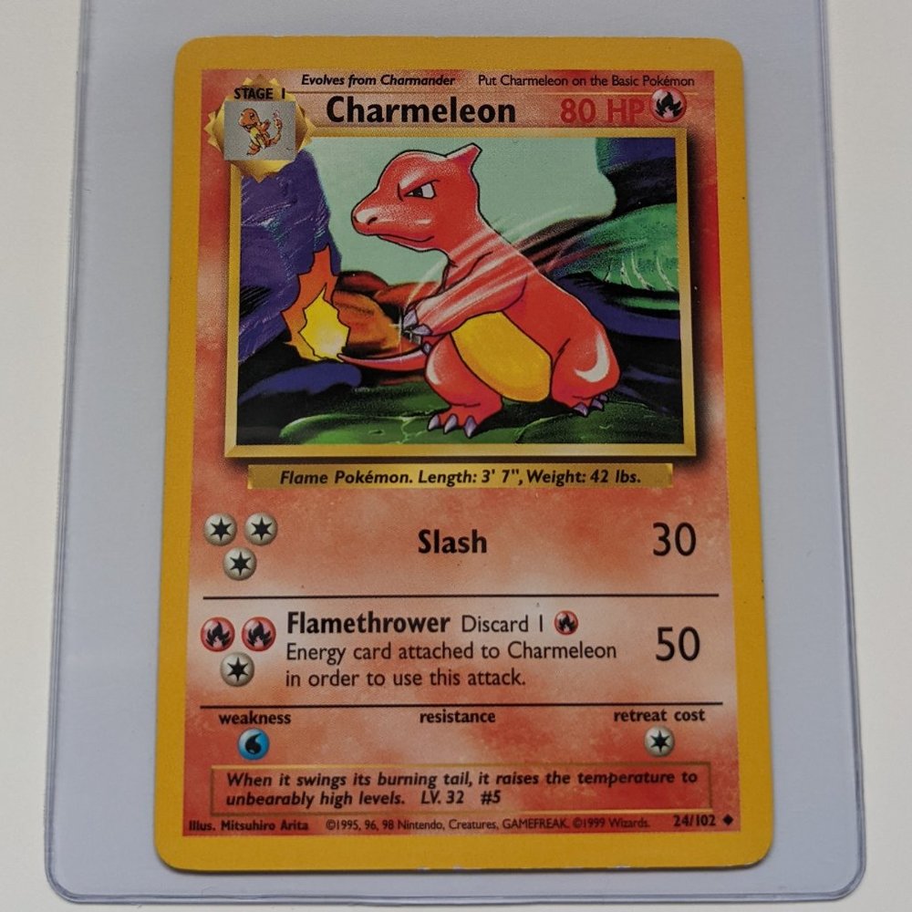 Charmeleon 24/102 Base Set Unlimited Uncommon Pokemon Card WOTC